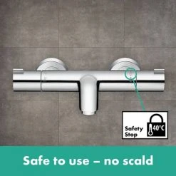 Hansgrohe Ecostat 1001 CL Thermostatic Exposed Bath Shower Mixer - 13201000 8 Hansgrohe Ecostat 1001 CL Thermostatic Exposed Bath Shower Mixer - 13201000 -LuxTaps Store 13201000 D2 460