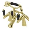 Tre Mercati Victoria Nero Pillar Bath Shower Mixer with Kit - Antique Gold -LuxTaps Store 1725 P