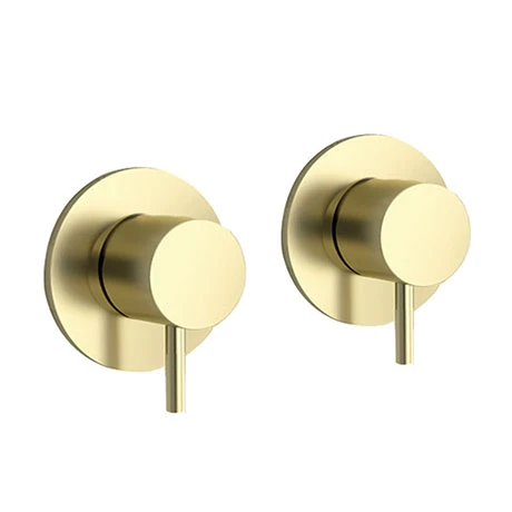 JTP Vos Brushed Brass Wall Mounted Side Valves (Pair) 3 JTP Vos Brushed Brass Wall Mounted Side Valves (Pair)