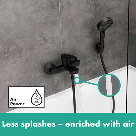 Hansgrohe Vernis Blend Exposed Single Lever Bath Shower Mixer - Matt Black - 71440670 5 Hansgrohe Vernis Blend Exposed Single Lever Bath Shower Mixer - Matt Black - 71440670 - Image 3