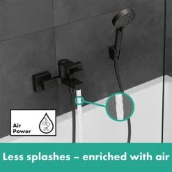 Hansgrohe Vernis Shape Exposed Single Lever Bath Shower Mixer - Matt Black - 71450670 -LuxTaps Store 71450670 ai3 460