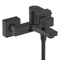 Hansgrohe Vernis Shape Exposed Single Lever Bath Shower Mixer - Matt Black - 71450670