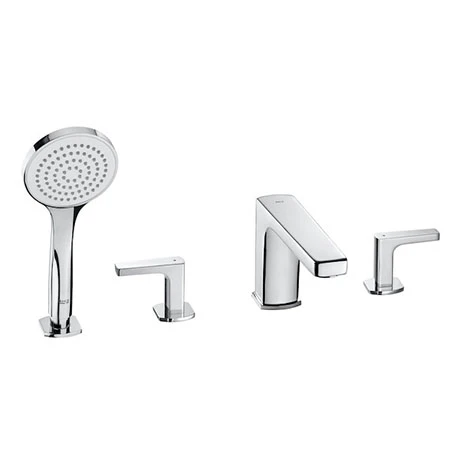 Roca Escuadra 4-Hole Bath Shower Mixer with Kit - A5A0901C00 3 Roca Escuadra 4-Hole Bath Shower Mixer with Kit - A5A0901C00
