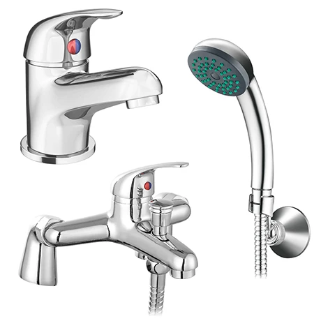 Apollo Contemporary Basin and Bath Shower Mixer Taps - Chrome 3 Apollo Contemporary Basin and Bath Shower Mixer Taps - Chrome