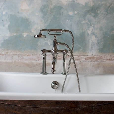 Arcade Deck Mounted Bath Shower Mixer - Nickel - Various Tap Head Options 6 Arcade Deck Mounted Bath Shower Mixer - Nickel - Various Tap Head Options - Image 4