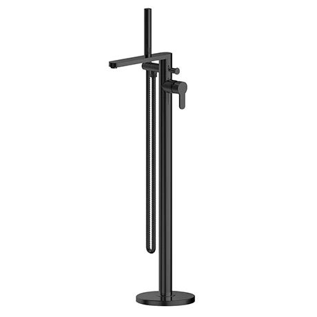 Toreno Round Black Freestanding Bath Shower Mixer 3 Toreno Round Black Freestanding Bath Shower Mixer