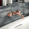 Arezzo Round Rose Gold Wall Mounted (3TH) Bath Filler Tap 2 Arezzo Round Rose Gold Wall Mounted (3TH) Bath Filler Tap -LuxTaps Store AZ3THRGBF n p
