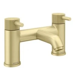 Arezzo Fluted Round Brushed Brass Bath Filler Tap