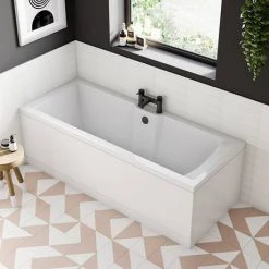 Arezzo Fluted Round Matt Black Bath Filler Tap -LuxTaps Store AZ7TMBF d7 460