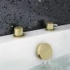 Arezzo Brushed Brass Deck Bath Side Valves with Freeflow Bath Filler 2 Arezzo Brushed Brass Deck Bath Side Valves with Freeflow Bath Filler -LuxTaps Store AZBB SV PACK np
