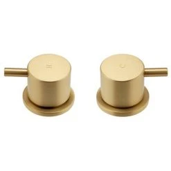 Arezzo Brushed Brass 3/4" Deck Bath Side Valves (Pair) 7 Arezzo Brushed Brass 3/4" Deck Bath Side Valves (Pair) -LuxTaps Store AZBBSDV d2 460