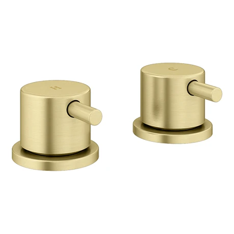 Arezzo Brushed Brass 3/4" Deck Bath Side Valves (Pair) 3 Arezzo Brushed Brass 3/4" Deck Bath Side Valves (Pair)
