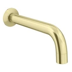 Arezzo Brushed Brass Round Concealed Manual Valve with Bath Spout + Shower Handset -LuxTaps Store AZBBSPK2 d2 460