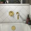 Arezzo Brushed Brass Round Concealed Manual Valve + Bath Spout 2 Arezzo Brushed Brass Round Concealed Manual Valve + Bath Spout -LuxTaps Store AZBBWBF P