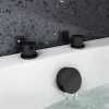 Arezzo Matt Black Deck Bath Side Valves with Freeflow Bath Filler -LuxTaps Store AZBLK SV PACK prod