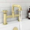 Arezzo Brushed Brass Industrial Style Bath Filler -LuxTaps Store AZISBB03 nw p