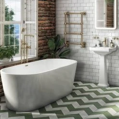 Arezzo Brushed Brass Industrial Style Freestanding Bath Shower Mixer Tap -LuxTaps Store AZISBB05 d6v2jpg 460