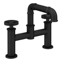 Arezzo Matt Black Industrial Style Bath Filler 10 Arezzo Matt Black Industrial Style Bath Filler -LuxTaps Store AZISBK03 d2 460