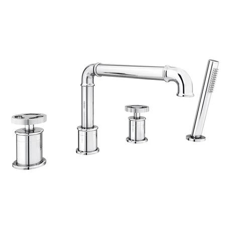 Arezzo Chrome 4TH Industrial Style Deck Mounted Bath Shower Mixer inc. Pull Out Handset 5 Arezzo Chrome 4TH Industrial Style Deck Mounted Bath Shower Mixer inc. Pull Out Handset - Image 3