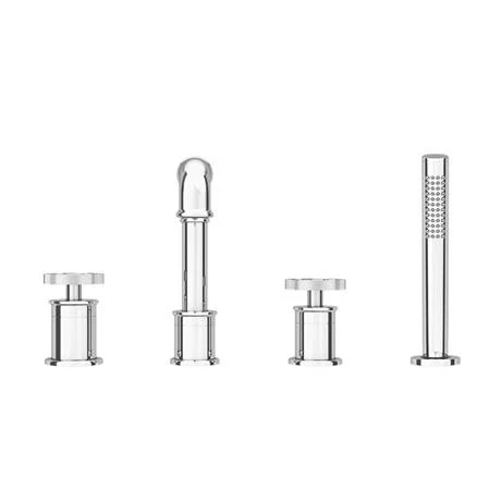 Arezzo Chrome 4TH Industrial Style Deck Mounted Bath Shower Mixer inc. Pull Out Handset 6 Arezzo Chrome 4TH Industrial Style Deck Mounted Bath Shower Mixer inc. Pull Out Handset - Image 4