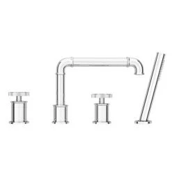 Arezzo Chrome 4TH Industrial Style Deck Mounted Bath Shower Mixer inc. Pull Out Handset 11 Arezzo Chrome 4TH Industrial Style Deck Mounted Bath Shower Mixer inc. Pull Out Handset -LuxTaps Store AZISCH04 d5 460