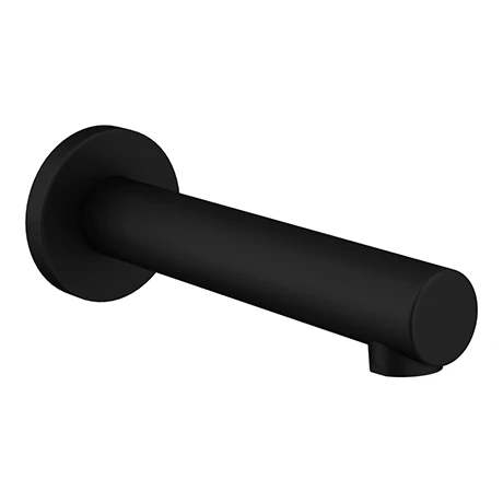 Arezzo Matt Black Round Wall Mounted Straight Bath Spout 3 Arezzo Matt Black Round Wall Mounted Straight Bath Spout