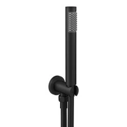 Arezzo Matt Black Round Concealed Manual Valve with Bath Spout + Shower Handset -LuxTaps Store AZMBSPK2 d3 460