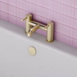 Arezzo Round Brushed Brass Bath Filler Tap 10 Arezzo Round Brushed Brass Bath Filler Tap -LuxTaps Store AZRBFBB d4 460