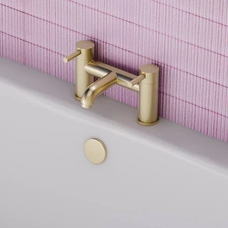 Arezzo Round Brushed Brass Bath Filler Tap 6 Arezzo Round Brushed Brass Bath Filler Tap - Image 4