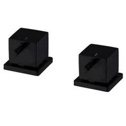Arezzo Square Matt Black Deck Bath Side Valves with Freeflow Bath Filler 7 Arezzo Square Matt Black Deck Bath Side Valves with Freeflow Bath Filler -LuxTaps Store AZSQ SV PK n d3 460