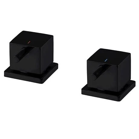 Arezzo Square Matt Black Deck Bath Side Valves with Freeflow Bath Filler 5 Arezzo Square Matt Black Deck Bath Side Valves with Freeflow Bath Filler - Image 3