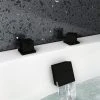 Arezzo Square Matt Black Deck Bath Side Valves with Freeflow Bath Filler 1 Arezzo Square Matt Black Deck Bath Side Valves with Freeflow Bath Filler -LuxTaps Store AZSQ SV PK p
