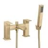 Arezzo Square Brushed Brass Bath Shower Mixer incl. Shower Kit -LuxTaps Store AZSQBSMBB l 670