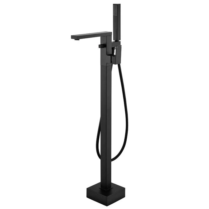 Arezzo Square Matt Black Floor Mounted Free-standing Bath Shower Mixer 3 Arezzo Square Matt Black Floor Mounted Free-standing Bath Shower Mixer
