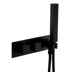 Arezzo Matt Black Square Concealed Thermostatic Shower Valve w. Handset + Freeflow Bath Filler 8 Arezzo Matt Black Square Concealed Thermostatic Shower Valve w. Handset + Freeflow Bath Filler -LuxTaps Store AZSVHMBFSQ d1 460