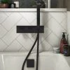 Arezzo Matt Black Square Concealed Thermostatic Shower Valve w. Handset + Freeflow Bath Filler -LuxTaps Store AZSVHMBFSQ p