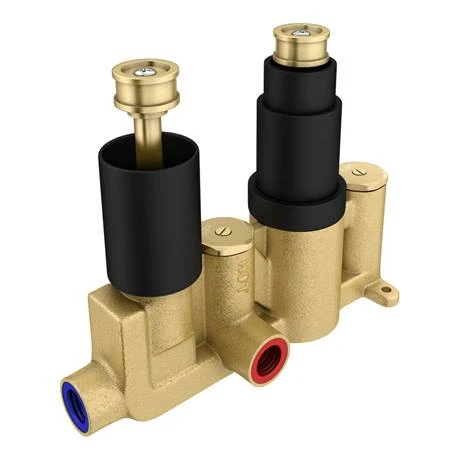 Arezzo Matt Black Wall Mounted Slimline Waterfall Bath Filler + Concealed Thermostatic Valve 5 Arezzo Matt Black Wall Mounted Slimline Waterfall Bath Filler + Concealed Thermostatic Valve - Image 3