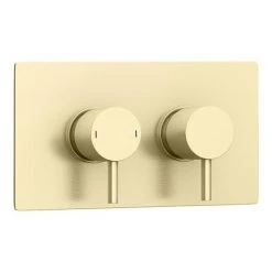 Arezzo Brushed Brass Wall Mounted Slimline Waterfall Bath Filler + Concealed Thermostatic Valve 10 Arezzo Brushed Brass Wall Mounted Slimline Waterfall Bath Filler + Concealed Thermostatic Valve -LuxTaps Store AZWF05BB n d 460