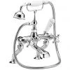 Bayswater White Crosshead Deck Mounted Bath Shower Mixer 2 Bayswater White Crosshead Deck Mounted Bath Shower Mixer -LuxTaps Store BAYT104 P