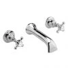 Bayswater White Crosshead 3 Tap Hole Wall Mounted Bath Filler