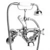 Bayswater White Crosshead Wall Mounted Bath Shower Mixer -LuxTaps Store BAYT110 PN