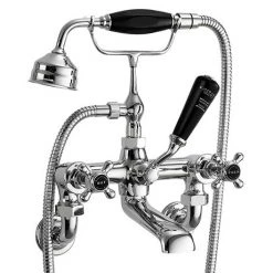 Bayswater Black Crosshead Wall Mounted Bath Shower Mixer