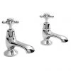 Bayswater White Crosshead Domed Collar Traditional Bath Taps -LuxTaps Store BAYT202 P