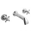 Bayswater White Crosshead Domed Collar 3 Tap Hole Wall Mounted Bath Filler -LuxTaps Store BAYT209 P
