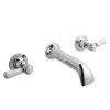 Bayswater White Lever Domed Collar 3 Tap Hole Wall Mounted Bath Filler -LuxTaps Store BAYT309 P