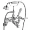 Bayswater White Lever Domed Collar Wall Mounted Bath Shower Mixer -LuxTaps Store BAYT310 P