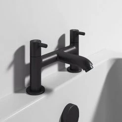 Ideal Standard Ceraline Silk Black 2 Tap Hole Bath Filler -LuxTaps Store BC188XG D2 460