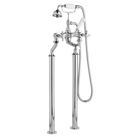 Hudson Reed Topaz Freestanding Bath Shower Mixer - Chrome 3 Hudson Reed Topaz Freestanding Bath Shower Mixer - Chrome