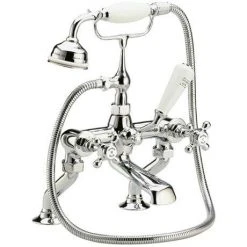 Hudson Reed Topaz Deck Mounted Bath Shower Mixer inc. Shower Kit - Chrome