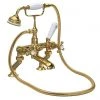 Hudson Reed Brushed Brass Topaz Crosshead Deck Mounted Bath Shower Mixer inc. Shower Kit - BC804HX -LuxTaps Store BC804HX P